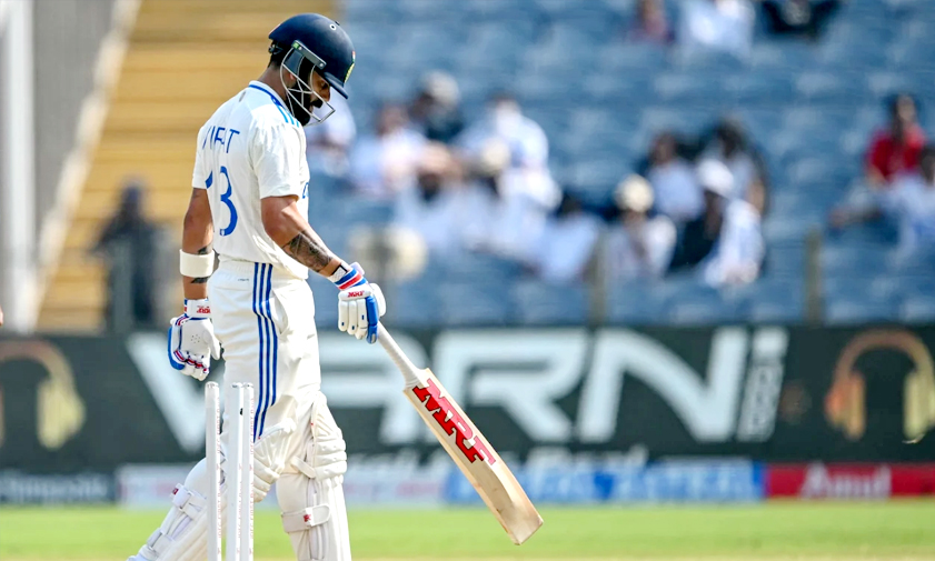 A stunning delivery from Santner sends Kohli back to the pavilion